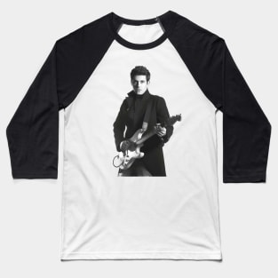John Mayer with Guitar- Black and white Baseball T-Shirt